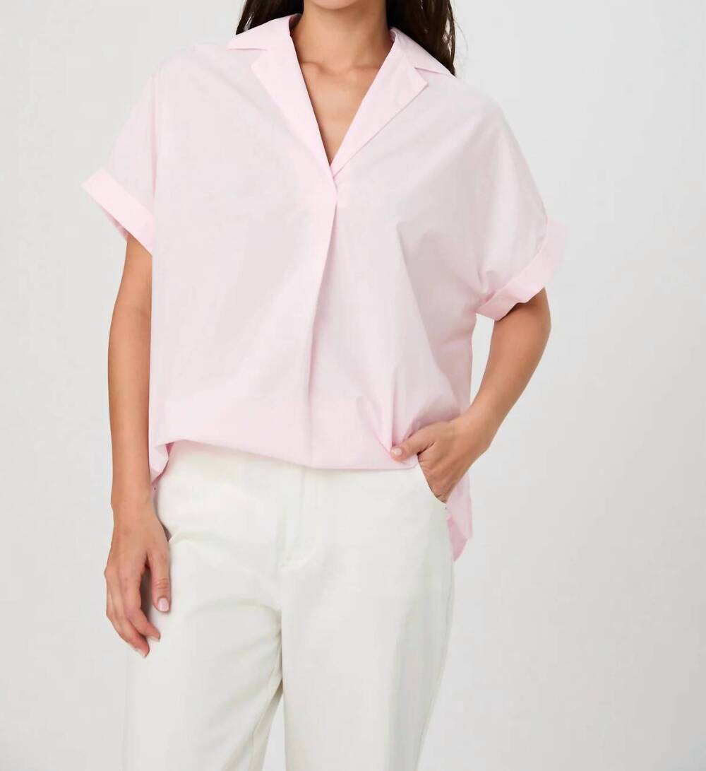NEW FRENCH CONNECTION poplin collared top in pink
